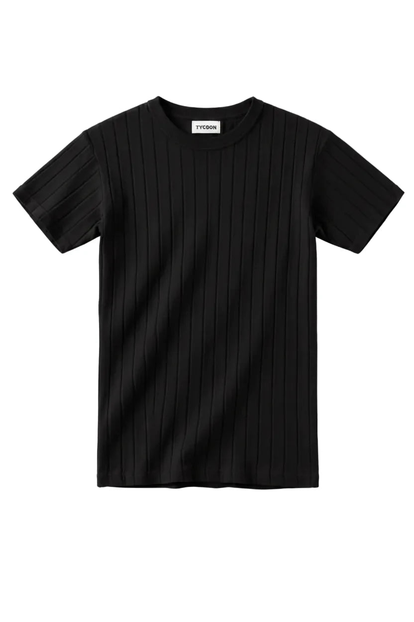 Premium Ribbed Men Black Shirt