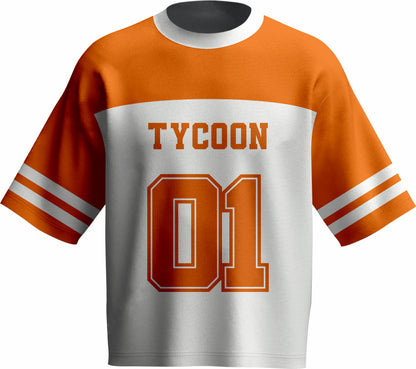 Oversized Jersey Shirt — Orange & White