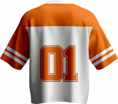 Oversized Jersey Shirt — Orange & White