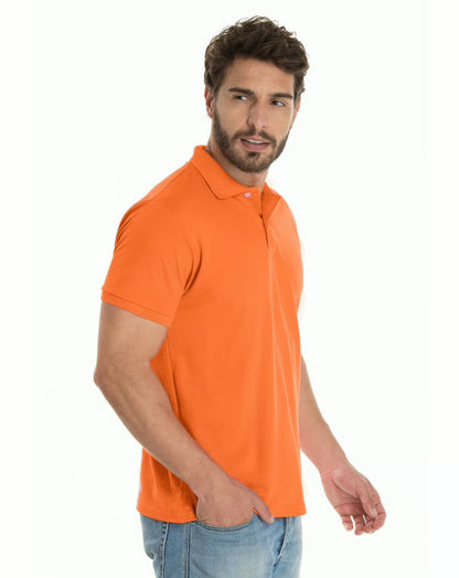 Men’s Solid Orange Casual Polo