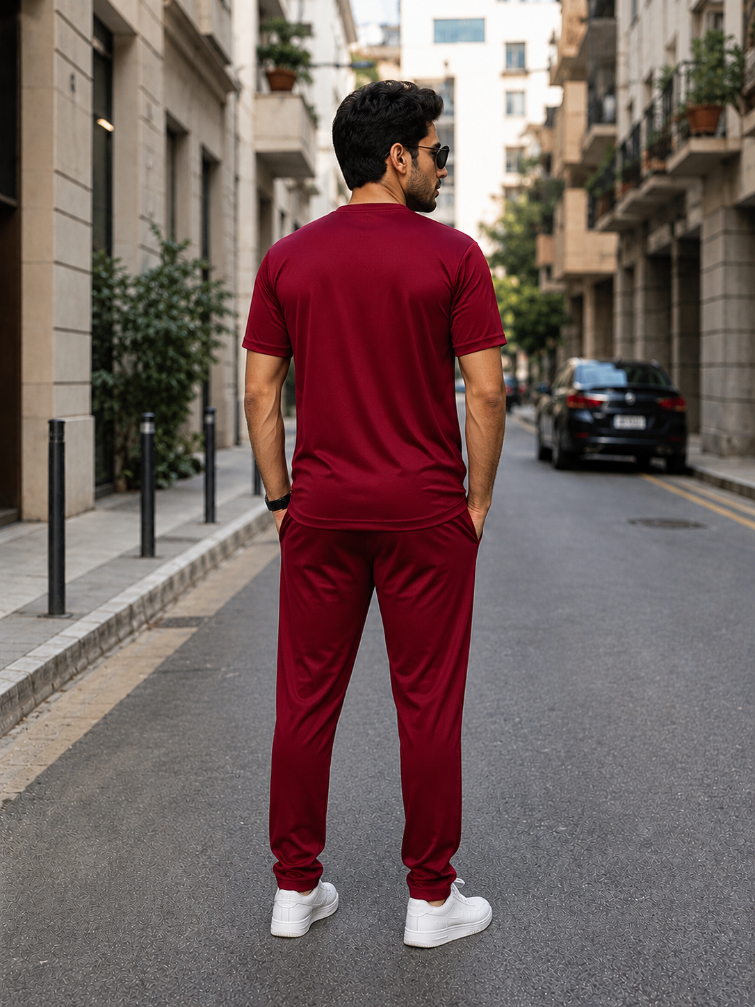 Maroon Men's Tracksuit Set