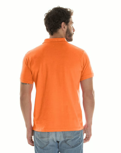 Men’s Solid Orange Casual Polo