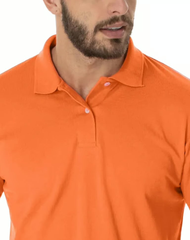 Men’s Solid Orange Casual Polo