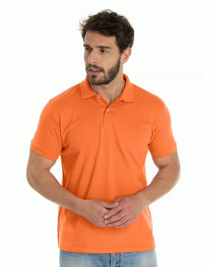 Men’s Solid Orange Casual Polo