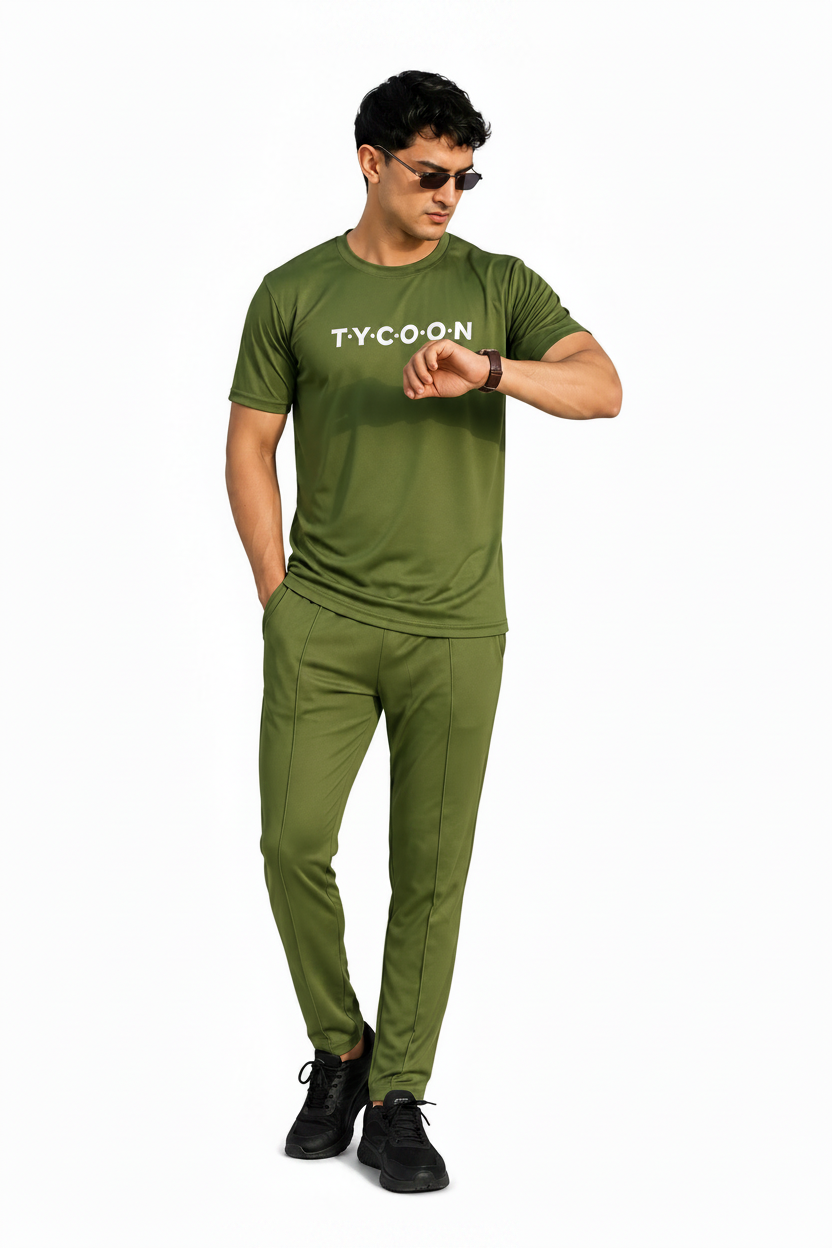Tycoon Olive Green Men’s Tracksuit Set