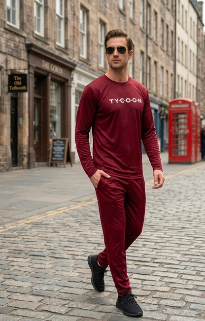 Maroon Men's Tracksuit Set